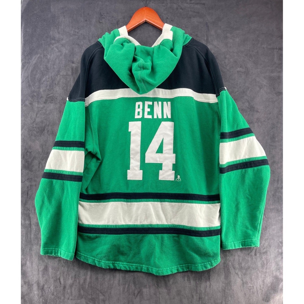 47 Brand Dallas Stars Jamie Benn #14 Hoodie Jersey Large NHL Hockey Green - Picture 2 of 7
